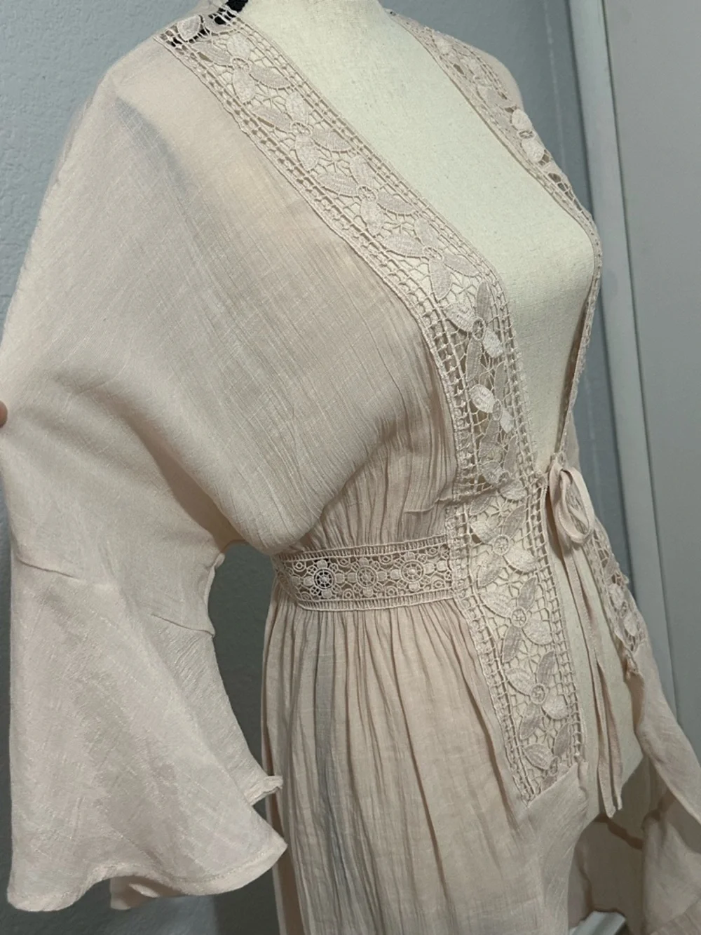 Love Tree Womens Size S Kimono Duster Cover Up Lace Resortwear Beachy Coastal - Picture 3 of 12